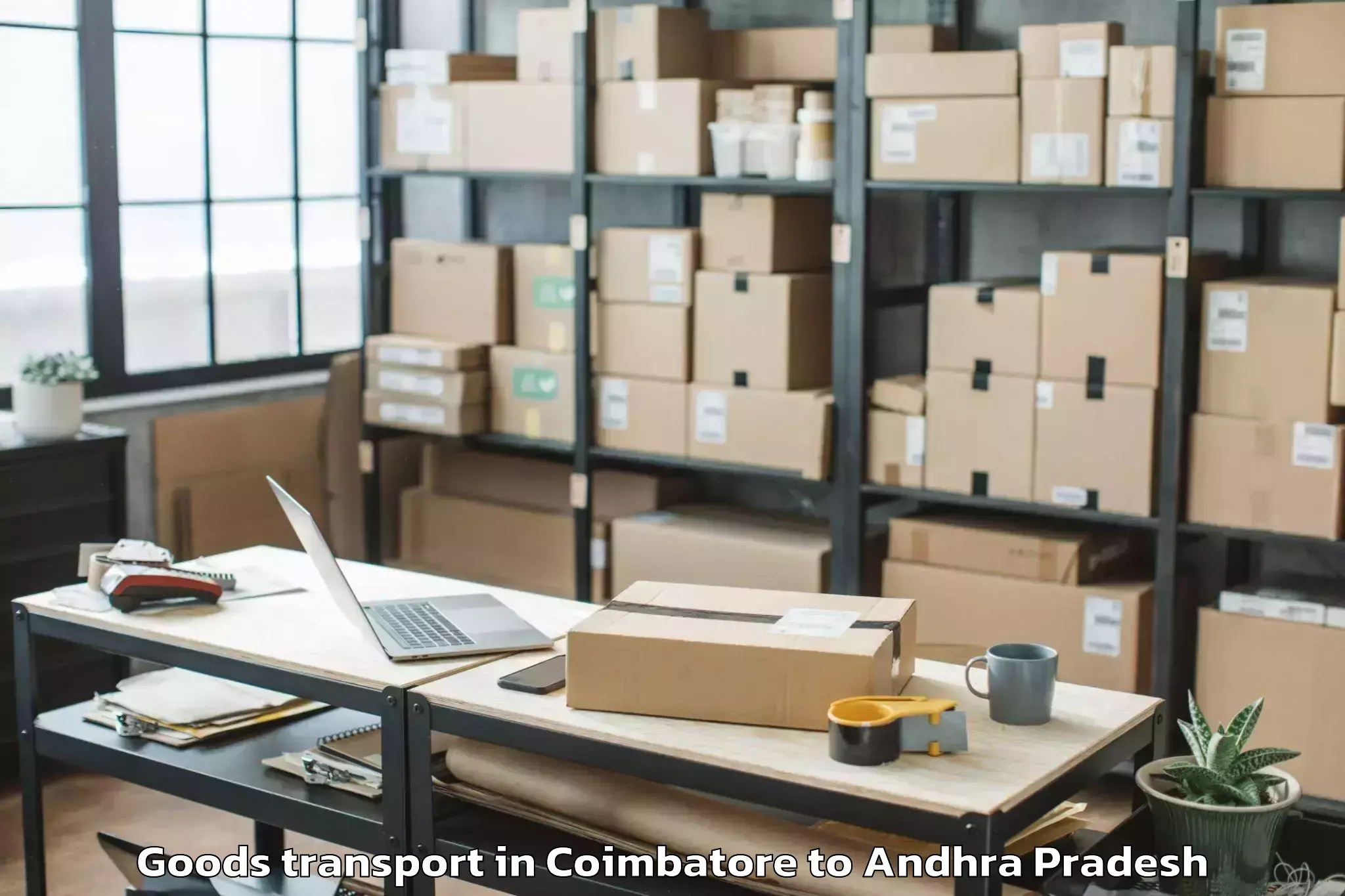 Top Coimbatore to Addanki Goods Transport Available